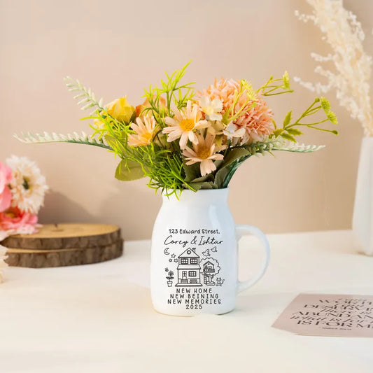 Personalized New Home Gift, Flower Vase for New Home Occasion, Moving In Gift for Friend, Housewarming Gifts, New Homeowner Gift, Home Decor